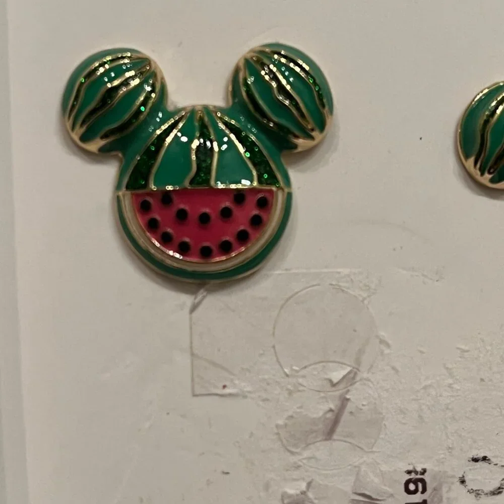Disney‎ BaubleBar Mickey Mouse Watermelon Stud Earrings (NEW) (k/x)